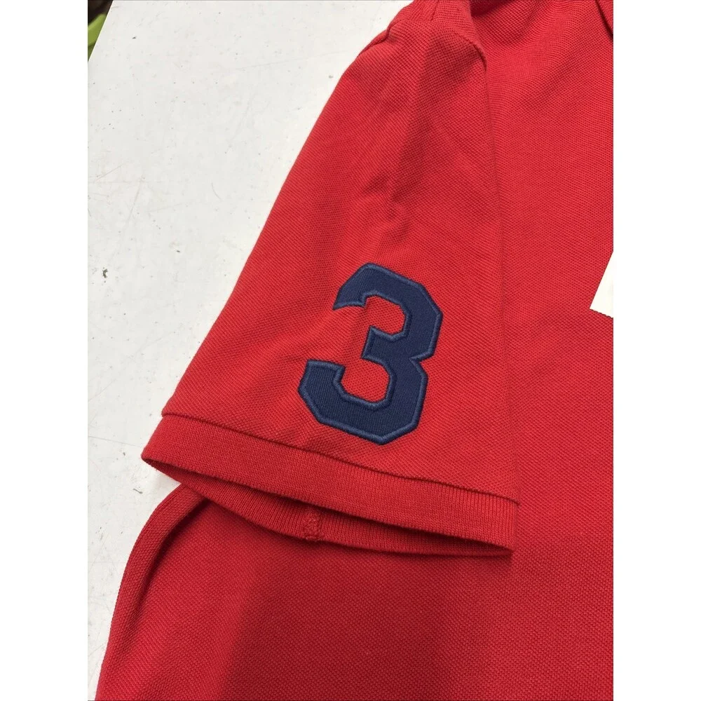 POLO RALPH LAUREN Men's Big Pony Classic Fit Mesh Polo Shirt Red Size M NWT